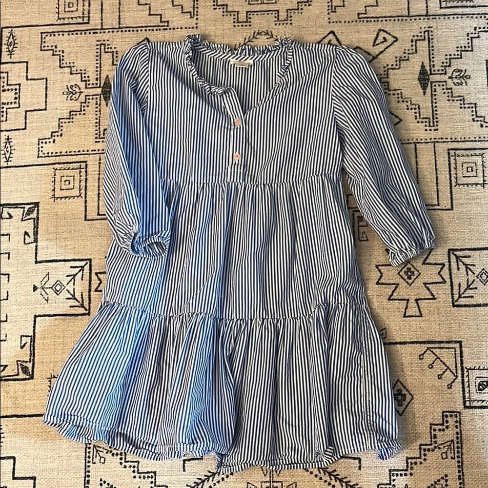 Nwot J. Crew Blue Pinstripe Tiered Cotton Dress 6T‎